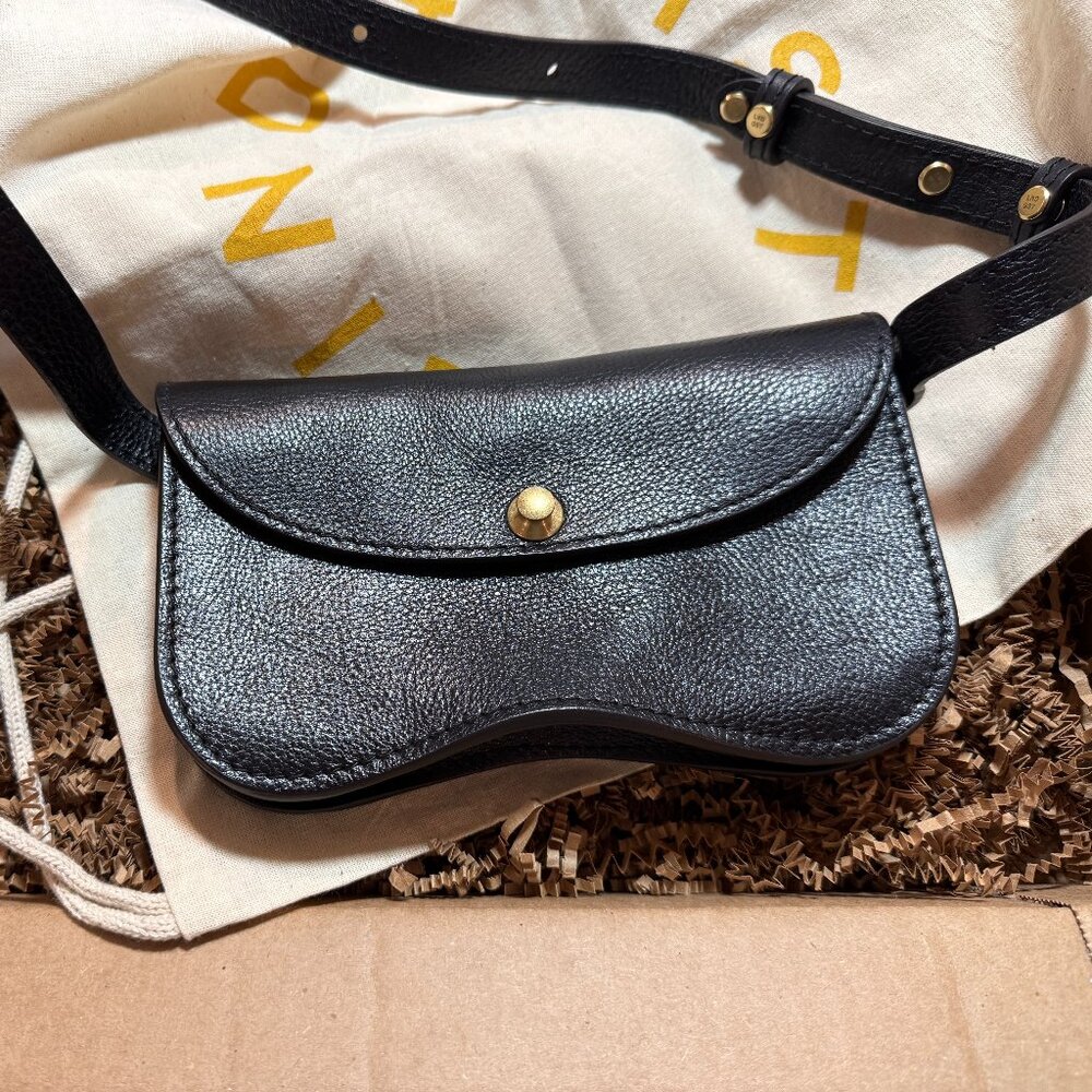 NWT Lindquist Object Black Leather Faba Purse